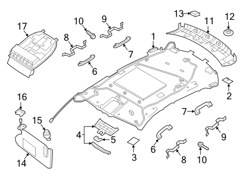 2021 Infiniti QX50 Interior Trim - Roof Diagram 2