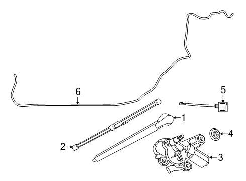 2018 Infiniti QX30 Rear Window Wiper Blade Assembly Diagram for 28890-5DA0A