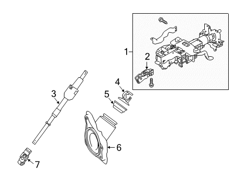 2022 Infiniti Q50 Steering Column & Wheel, Steering Gear & Linkage Diagram 4