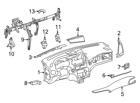 2019 Infiniti QX30 Pad Assy-Instrument Diagram for 68212-HW00C