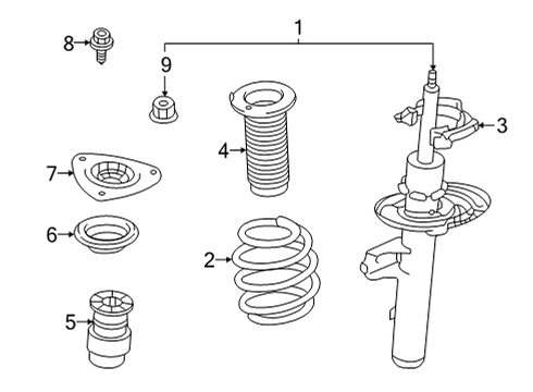 2022 Infiniti QX60 Bearing-Strut Mounting Diagram for 54325-6RA0A