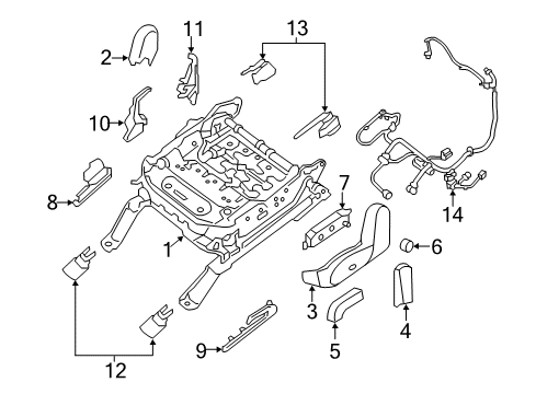 2020 Infiniti QX60 Driver Seat Components Diagram 3