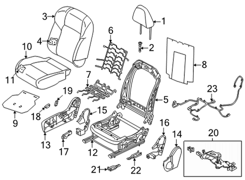 2022 Infiniti QX60 KNOB-SWITCH,FRONT SEAT RECLINING RH Diagram for 87013-6RA0A