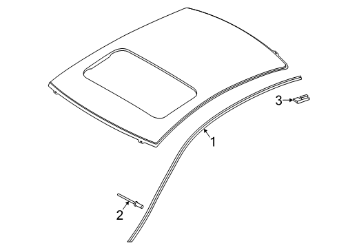 2020 Infiniti Q60 Exterior Trim - Roof Diagram 1