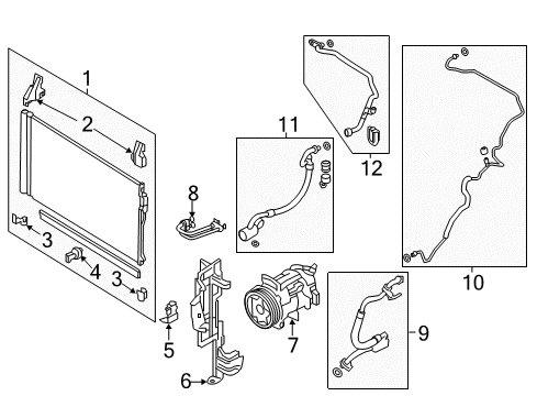 2018 Infiniti Q50 Condenser & Liquid Tank Assy Diagram for 92100-6HC0B