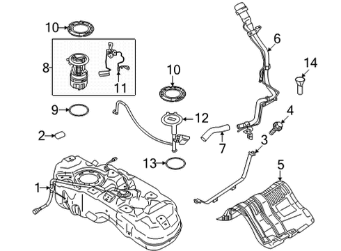 2022 Infiniti QX60 Guide-Filler Tube Diagram for 17261-6RR0A