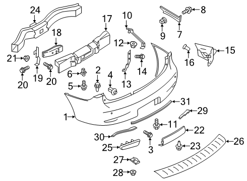 2022 Infiniti QX80 Bumper & Components - Rear Diagram