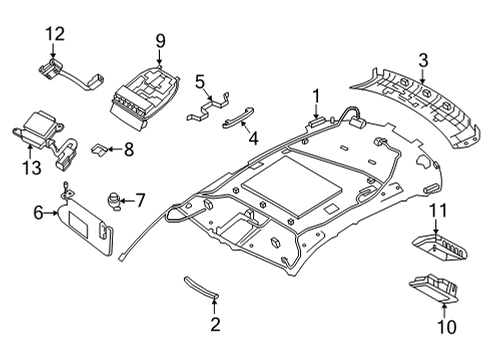 2023 Infiniti QX55 Interior Trim - Roof Diagram