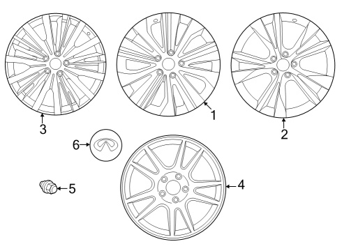 2023 Infiniti QX60 Wheels, Covers & Trim Diagram