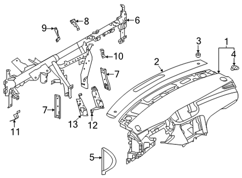 2023 Infiniti QX55 Cluster & Switches, Instrument Panel Diagram 2