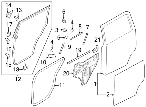 2015 Infiniti QX80 Weatherstrip-Rear Door,RH Diagram for 82830-1LA1A