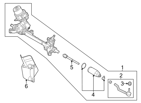 2023 Infiniti QX60 Steering Column & Wheel, Steering Gear & Linkage Diagram 1