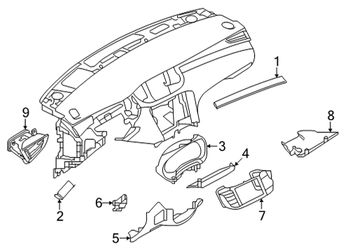 2023 Infiniti QX55 Cluster & Switches, Instrument Panel Diagram 3