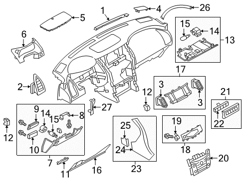 2017 Infiniti QX80 FINISHER-Instrument Center,RH Diagram for 68420-6GW0C