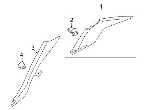 2022 Infiniti Q50 Interior Trim - Quarter Panels Diagram