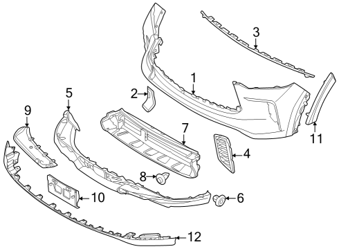 2022 Infiniti QX60 Fascia Kit-Front Bumper Diagram for 62022-6SA2H