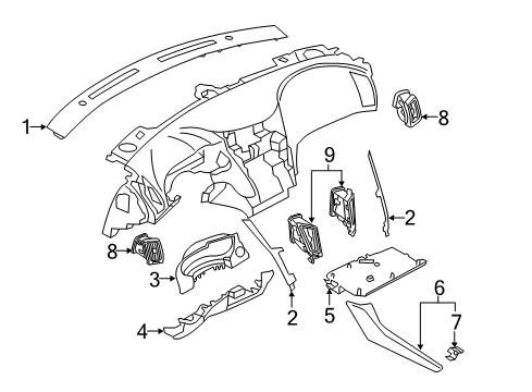 2020 Infiniti Q50 Ventilator Assy-Side,RH Diagram for 68760-6HE3D