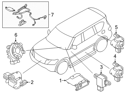 2022 Infiniti QX80 MODULE ASSY-CURTAIN AIR BAG,RH Diagram for K85P0-6JL0A