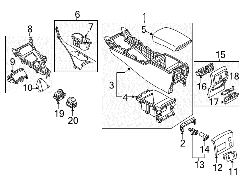 2021 Infiniti Q50 Grille-Center Ventilator Diagram for 68794-6HH0D