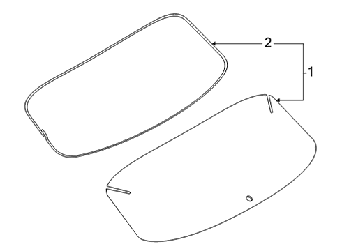 2023 Infiniti QX55 Glass - Lift Gate Diagram