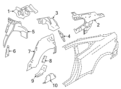 2020 Infiniti Q60 Inner Structure - Quarter Panel Diagram