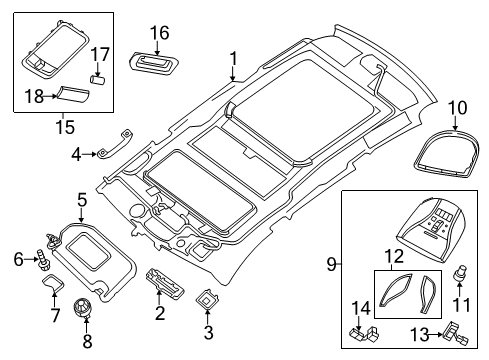 2020 Infiniti QX60 Interior Trim - Roof Diagram 1