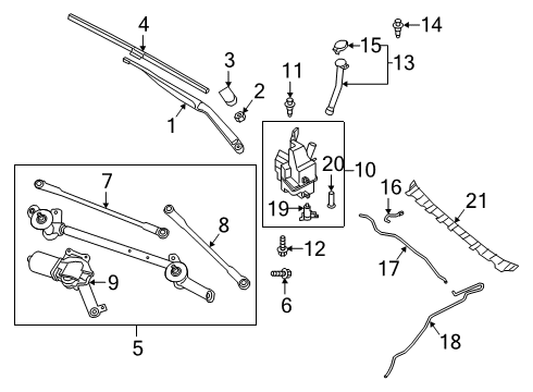 2021 Infiniti QX50 Wiper & Washer Components Diagram 2