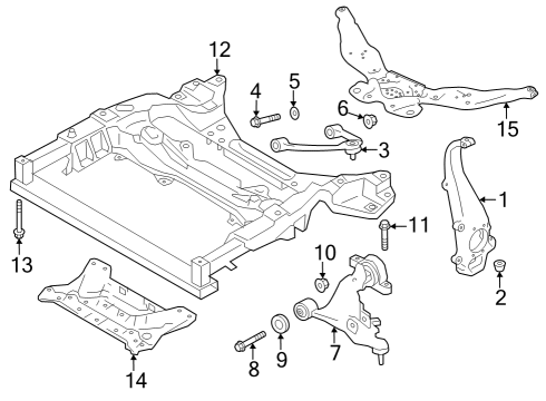 2022 Infiniti Q50 Front Suspension, Lower Control Arm, Upper Control Arm, Stabilizer Bar, Suspension Components Diagram 2