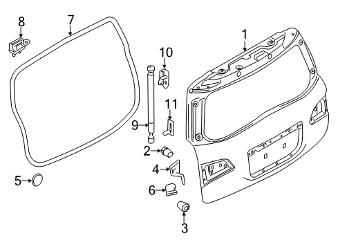 2021 Infiniti QX80 Gate & Hardware Diagram