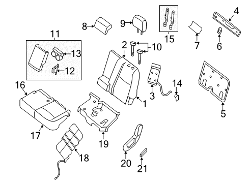 2020 Infiniti QX60 Second Row Seats Diagram 3