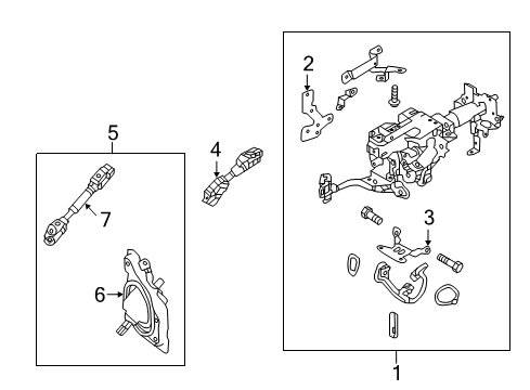 2022 Infiniti Q50 Steering Column & Wheel, Steering Gear & Linkage Diagram 3