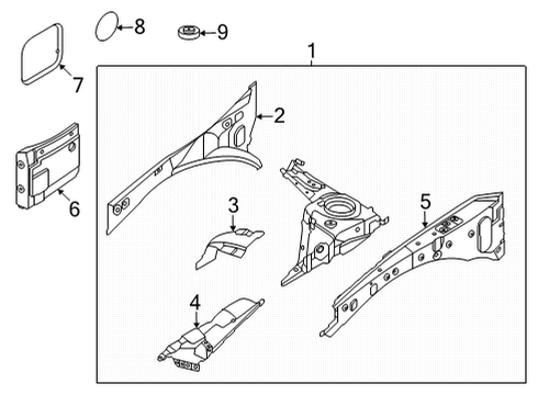 2023 Infiniti QX55 Structural Components & Rails Diagram 2