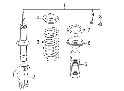 2022 Infiniti Q50 Struts & Components - Front Diagram 1