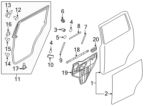 2015 Infiniti QX80 Clip Diagram for 82850-1LA0B