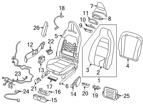 2018 Infiniti QX30 Trim & Pad Assy-Back,Front Seat RH Diagram for 87610-5DB1E