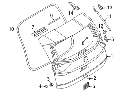 2022 Infiniti QX60 Bumper-Back Door Diagram for 90878-6RR0A