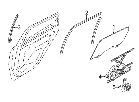 2019 Infiniti Q70L Glass Assy-Rear Door Window,RH Diagram for 82300-5UV0A