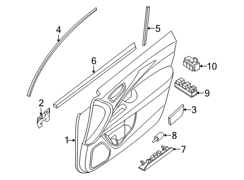 2020 Infiniti QX60 Interior Trim - Front Door Diagram