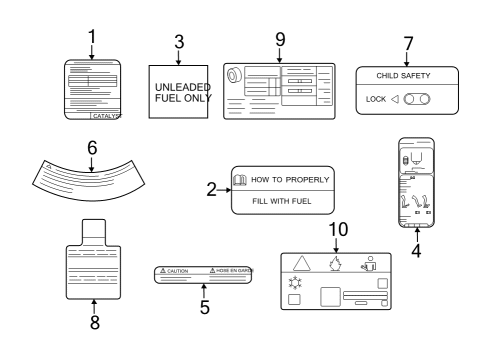 2023 Infiniti QX60 Information Labels Diagram