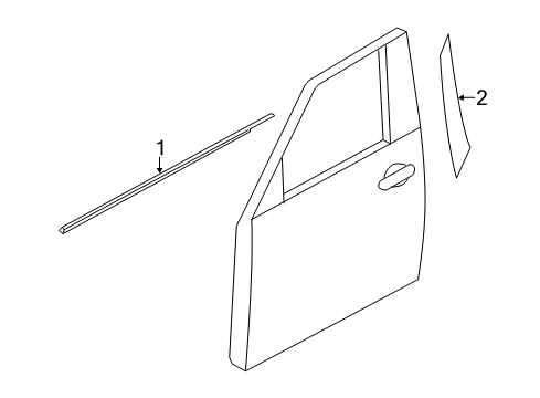 2020 Infiniti QX80 Cover Front Door Sash,LH Diagram for 802D3-1LA1A