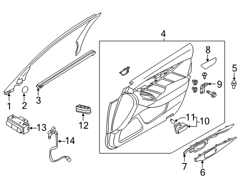 2022 Infiniti Q50 Finisher Assy-Front Door,RH Diagram for 80900-6HM1A