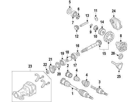 2022 Infiniti Q50 Rear Axle, Axle Shafts & Joints, Differential, Drive Axles, Propeller Shaft Diagram