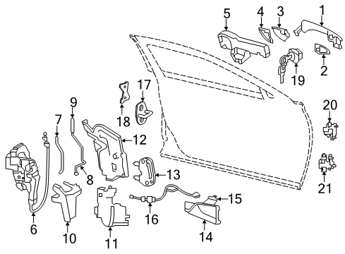 2019 Infiniti QX30 Protector-Knob Rod,Rear Door RH Diagram for 82518-5DA0A