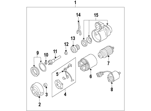 2011 Infiniti G25 Motor Assy-Starter Diagram for 23300-EY00G