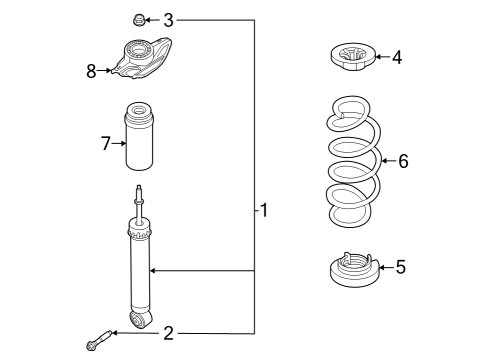 2022 Infiniti QX60 BUMPER ASSY-BOUND,REAR SUSPENSION Diagram for 55240-6SA0A