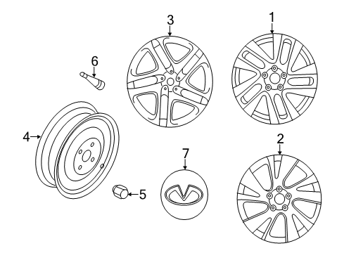 2020 Infiniti QX60 Wheels, Covers & Trim Diagram