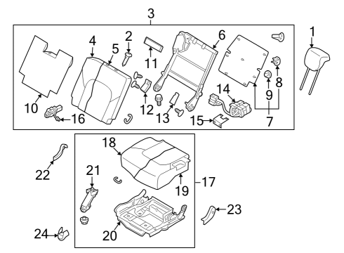 2019 Infiniti QX80 Back Assembly - 3RD Seat, RH Diagram for H9600-1A65B