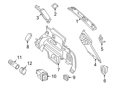 2020 Infiniti QX60 Interior Trim - Quarter Panels Diagram