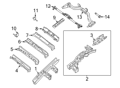 2014 Infiniti QX60 Member Assy-Hitch Diagram for 51170-6TA0A