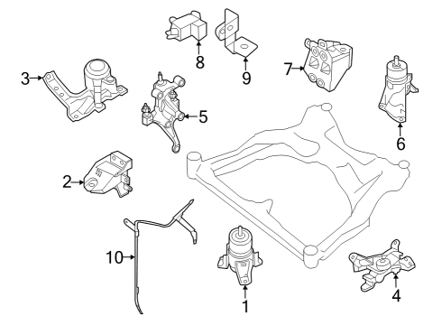 2022 Infiniti QX60 INSULATOR-ENGINE MOUNTING,LH Diagram for 11220-6SA0A